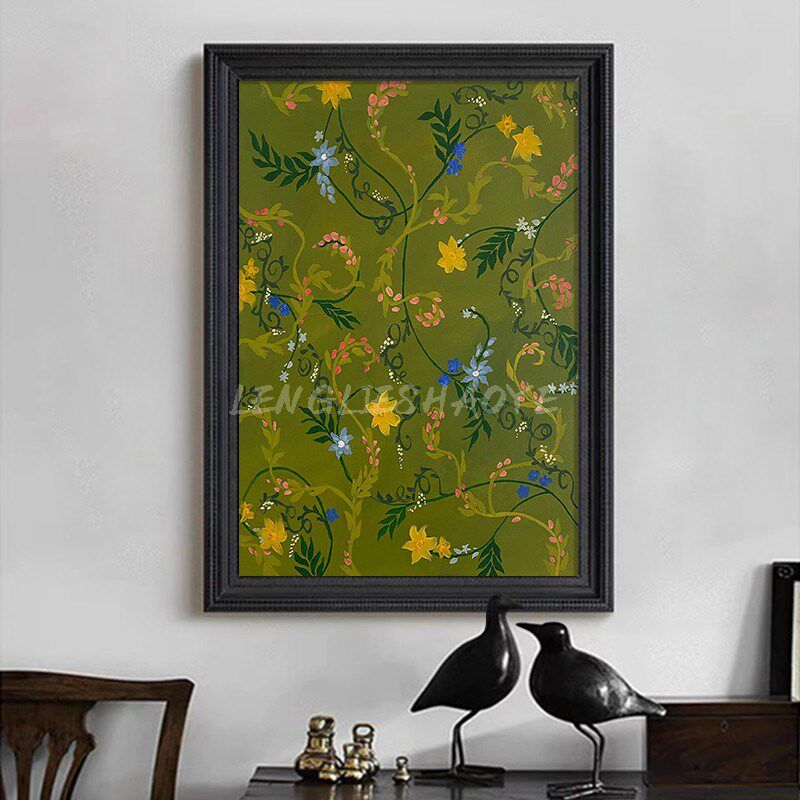 南洋风高级感复古客厅卧室装饰品挂画法式中古玄关柜摆件艺术装置