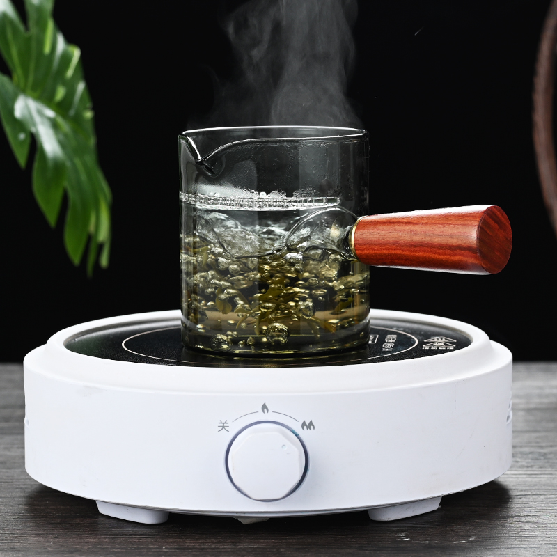 公道杯玻璃耐高温茶漏一体过滤侧把分茶器月牙杯加厚茶杯茶具茶海