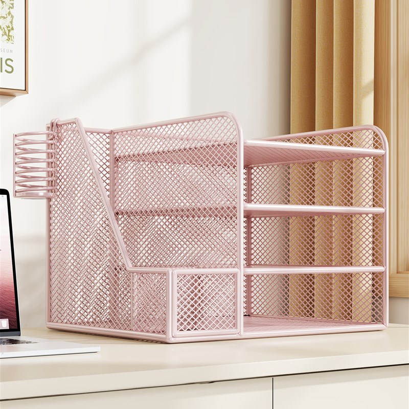 文件存储架办公桌工作站信息档案存储架分层大容量文件放置架办公