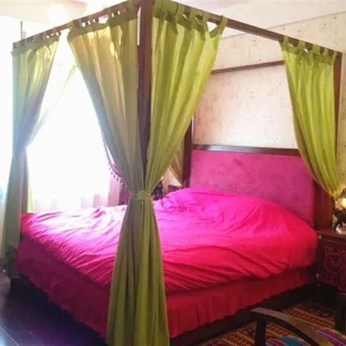 床幔床帘四柱床架子床床幔装饰纱帘酒店客栈旅社特色床帘