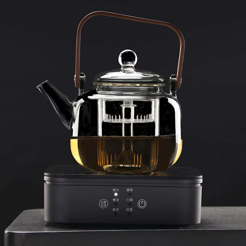 家用玻璃茶壶耐高温泡茶壶电陶炉煮茶壶 煮茶器煮茶炉提梁壶套装