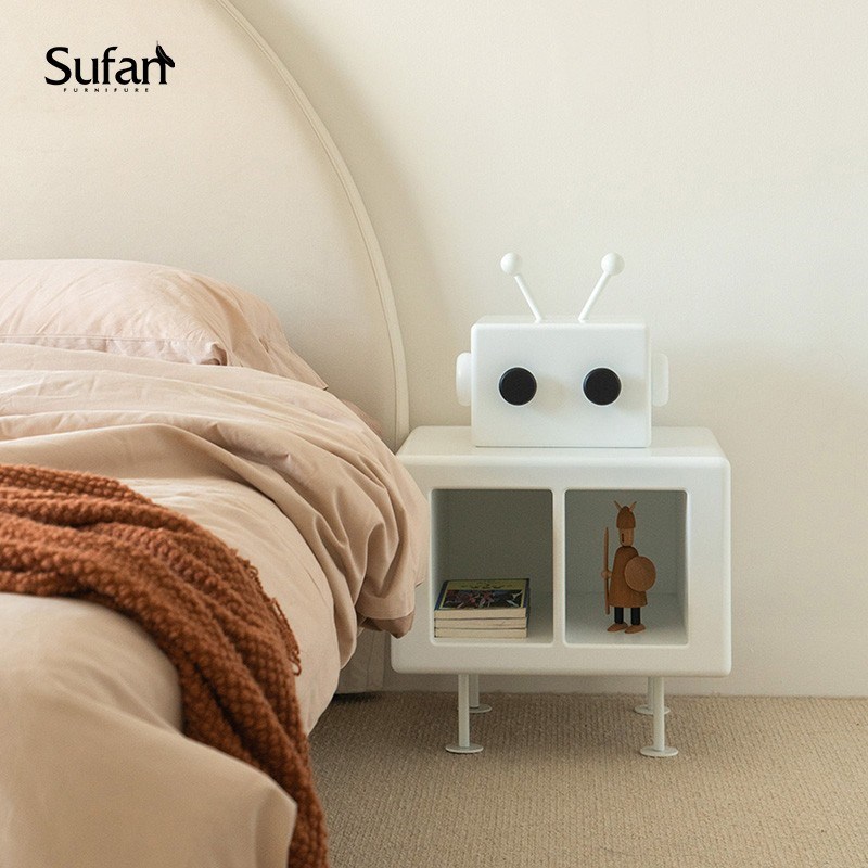 舒梵机器人床头柜/儿童房复古小柜子沙发边几阅读书柜设计师