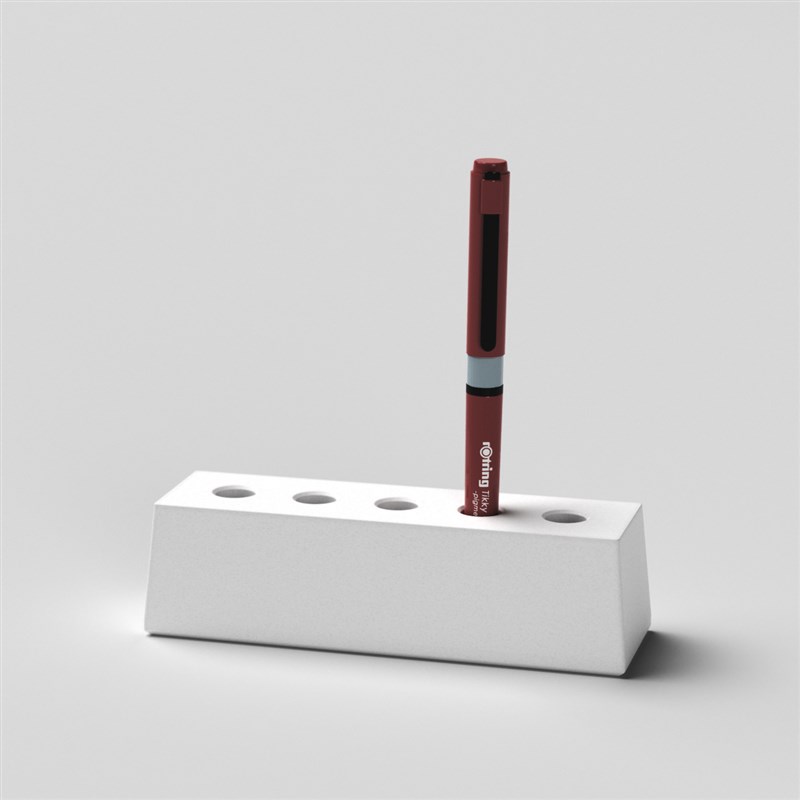 特色手工创意白水泥长方形多孔笔插文创礼品桌面文具个性装饰摆件