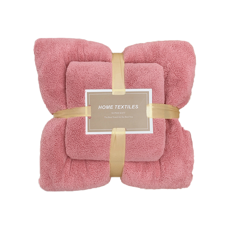 纯色珊瑚绒浴巾毛巾两件吸水速干不掉毛女夏学生宿舍加厚大尺寸