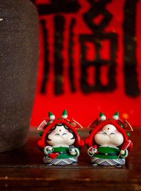 创艺无限国风软陶礼品手工艺品纯手工要啥有啥门神兔儿爷1对