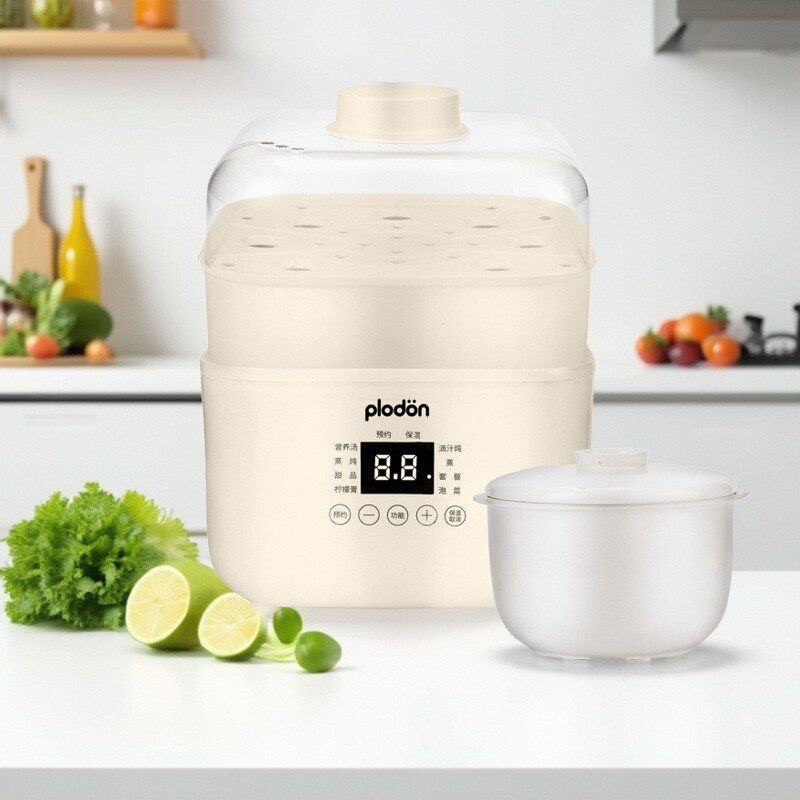 麦豆电炖盅隔水炖锅家用蒸炖全自动陶瓷煲汤电炖锅燕窝甜品大容量