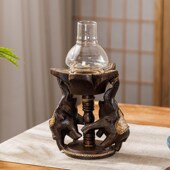 复古烛台香薰蜡烛家用烛光晚餐道具浪漫蜡烛台餐桌装 饰品大象摆件