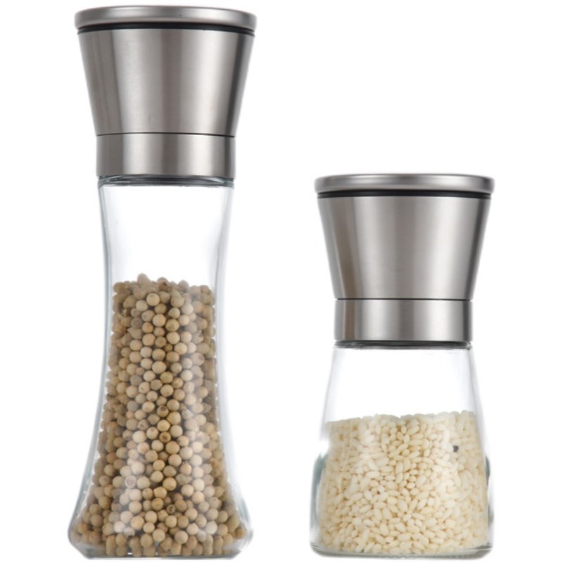 不锈钢海盐黑胡椒粒研磨器碳钢芯胡椒粉手磨研磨研磨瓶家雷新
