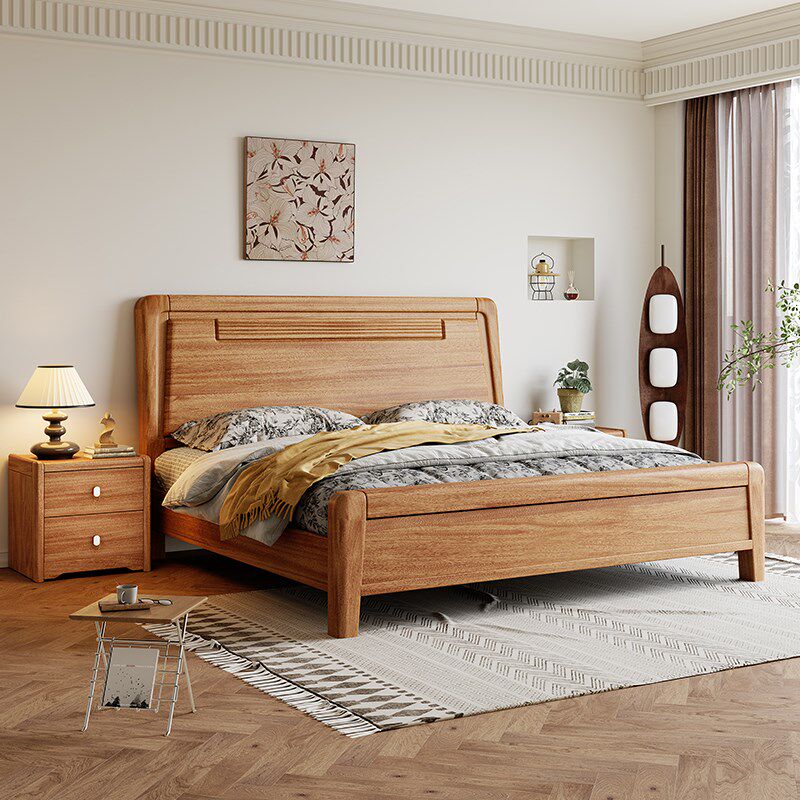 原木无漆实木床全实木1米8双人床2025新款胡桃木大床赣州南康家具