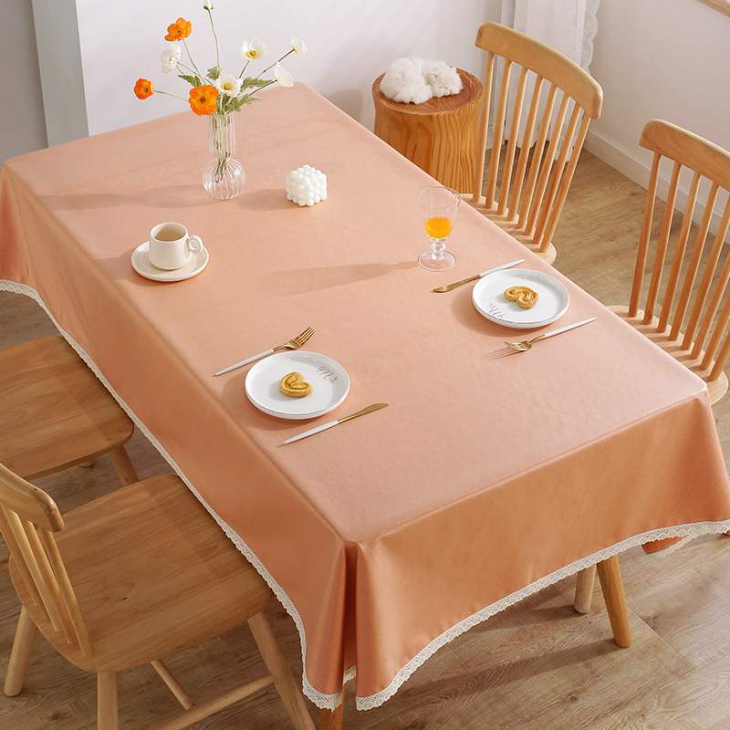 棉麻桌布tpu防水防油防烫免洗餐桌布艺茶几桌台布长方形蕾丝花边