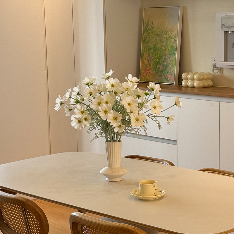 森空间仿真花植物装饰桌面摆件适合电视柜摆放雏菊假花瓶花艺摆设