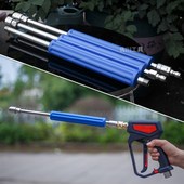 不锈钢自锁快速接头防缠绕加长杆35厘米护套杆蓝杆1 4快插12mm