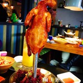 会跳舞 鸡钢管烤鸡架跳舞鸡架手撕鸡不锈钢烤架主题餐厅创意餐具