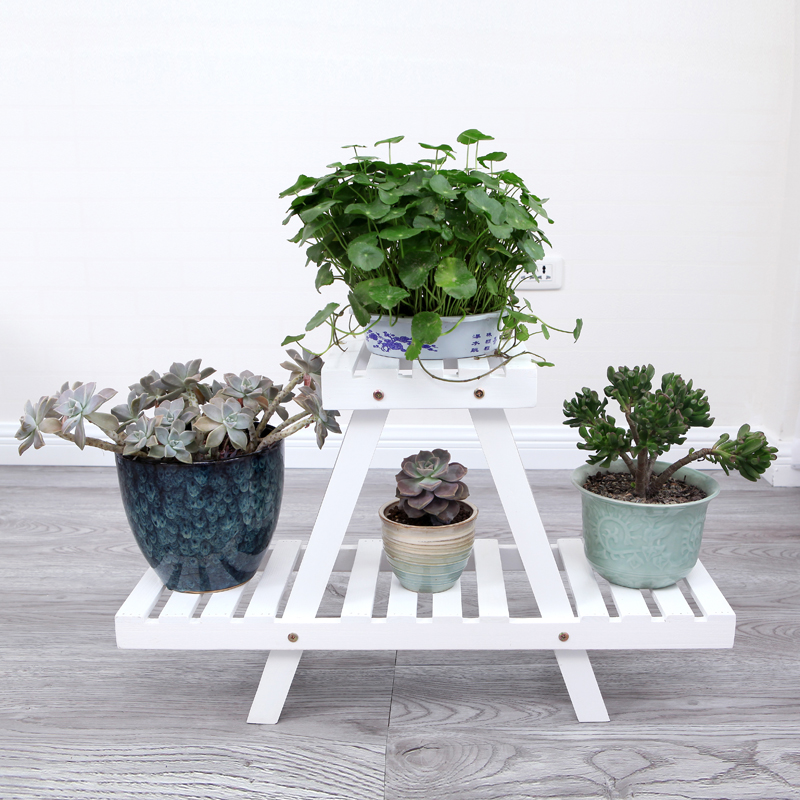 花架子多层室内多肉植物桌面小花托实木田园置物盆架阳台家用窗台