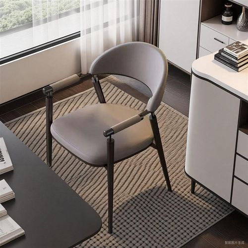 简约茶椅洽谈主人椅家用泡茶椅现代碳素钢软包椅餐椅书椅办公椅子
