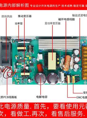 800W大功率开关源电1电2V24V12V66A8036流V48V直工控机变压器