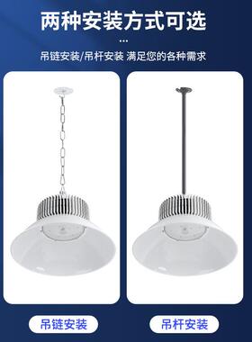 e亚常亮明ld全白色工矿灯仓库车间照明灯200W超工厂房CFR工业吊灯