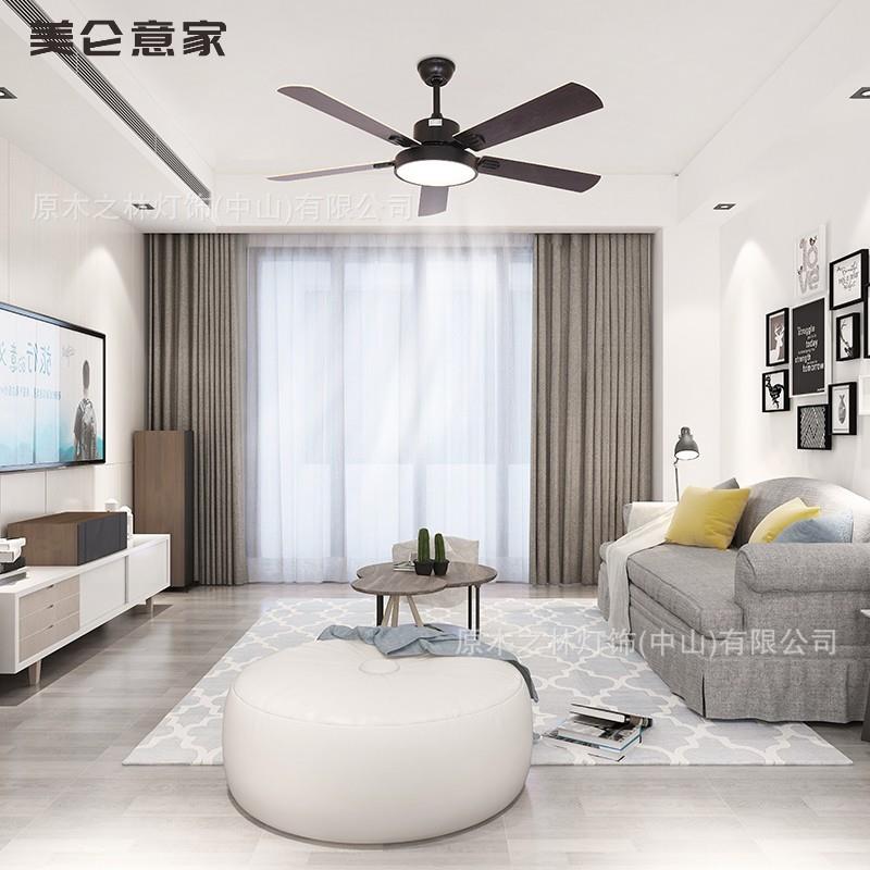 977跨境LD传统约风灯简木质家E用扇吊扇客厅灯餐厅卧室风扇中山灯