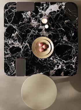 S长SR01式极简TFW茶几方形锈客厅家用茶几方形大理石意不钢轻奢茶