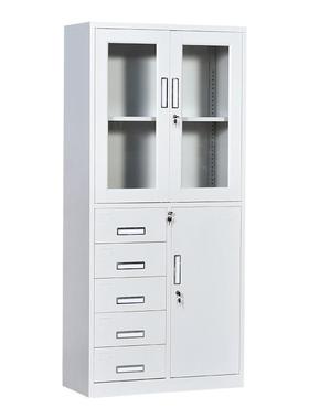 办室资料文件柜4斗层抽屉柜1公2格多凭2证收纳柜011011带锁铁皮柜