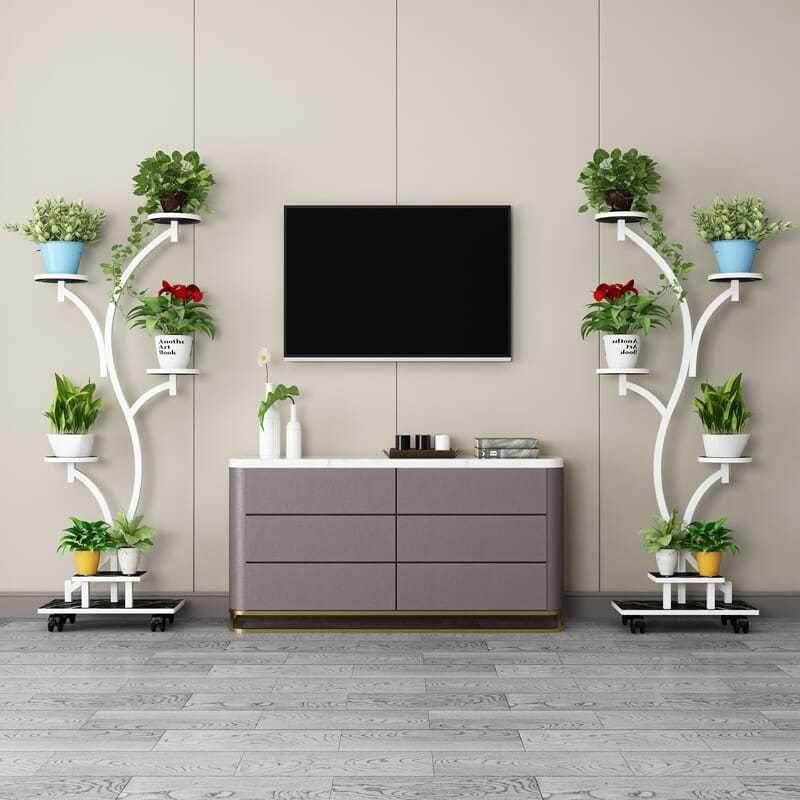 铁花架置艺物架台花架子室内客厅落地带轮CSF花阳架阳台花盆彭式