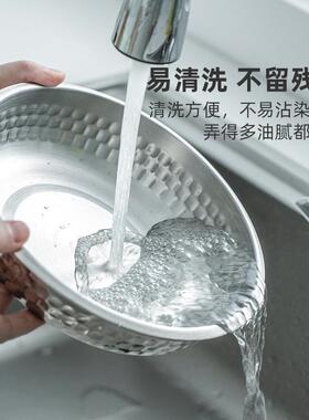 兰MISAN芬BROO304RQH不锈钢盆盘子加深厚圆盘菜盘碟子汤盘水盘餐