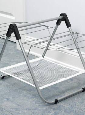 飘窗挂晒架小型落地折晒衣架简易1lf67735婴儿家用免安叠装阳衣台