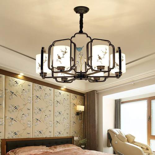 新中式大气38客厅灯别墅复代楼仿古现餐厅灯具复古中国风大吊式灯