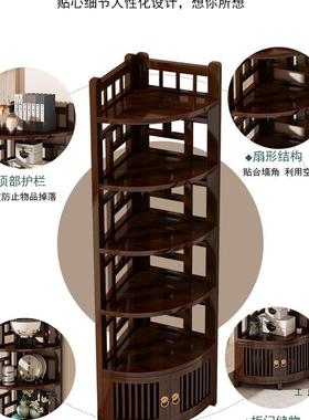 转角置储物架中式墙柜拐角物落柜子茶角LDP室多层收纳柜靠墙地三