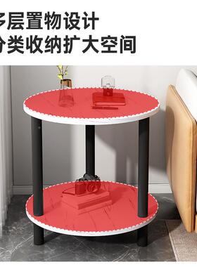 边几双层桌发简约小户型简DUQ易方桌卧室茶几小你子客厅沙迷置物