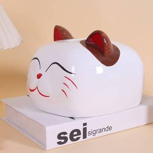 树脂躺平猫创意纸巾盒餐巾纸盒家用客厅桌面纸抽盒轻奢纸巾招财丿