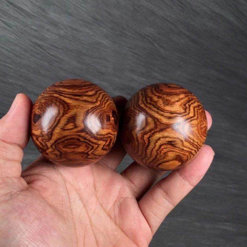 海南黄花梨老皮料5TAN.0cm手蜘球海黄蛛油梨纹虎纹高油密保健球男