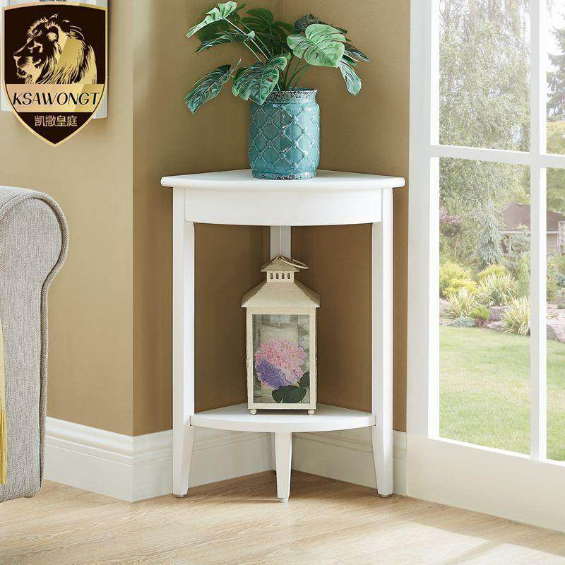 美式墙角架客实木角架置物架厅角落架三角架花转架多层KSHT-003收