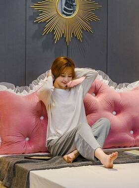 床人头水软包靠垫可靠爱公主靠1by07ykP背晶绒靠枕双大枕榻榻米可