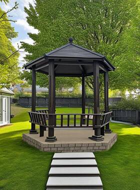 铝金六GSU古角合仿古亭园户外公建庭院铝合金复古凉亭