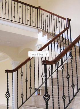 实心铁艺梯室扶手简楼约别墅内楼梯护道栏楼过JWH道阳台楼梯旋转