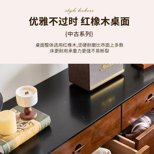 古九风实木斗柜中小户型客厅卧收纳储物室柜复古抽屉柜斗柜NTMY-G