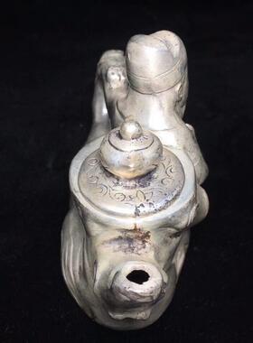 厂家古玩KSG铜器工艺品茶仿做旧家公室装饰摆办件白铜居酒壶壶