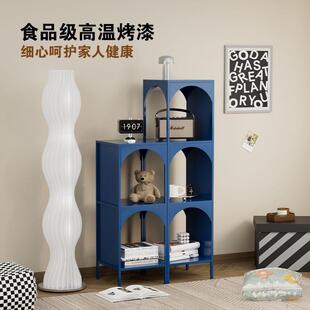 创意厅落卧地置物架室书架角落书柜NFH杂陈物收纳列架展示客柜奶