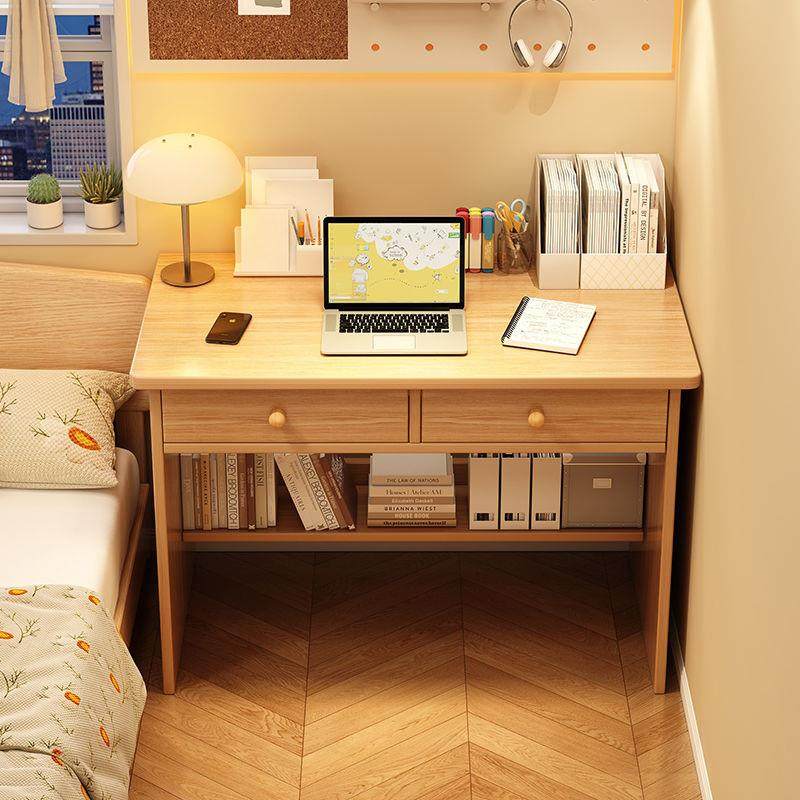 实木桌书学生家用卧室写字中桌带抽桌屉939学习桌初生墙边小窄电,住宅家具,书桌,淘宝优惠券,粉丝福利购,淘宝优惠卷