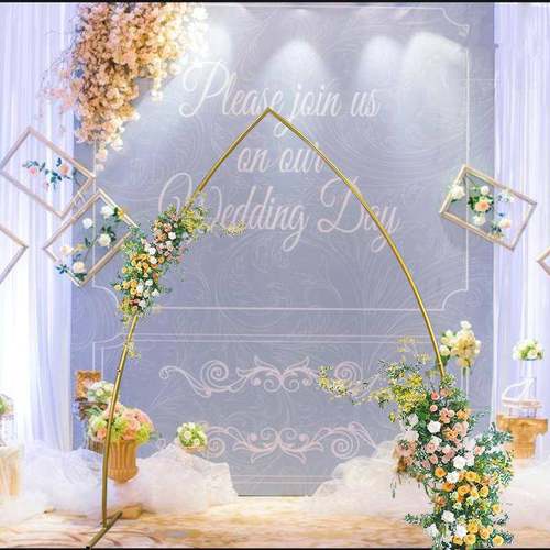 婚庆道具铁坪艺婚异形门背景草礼架子婚庆现场HWD布置拱哥特门花