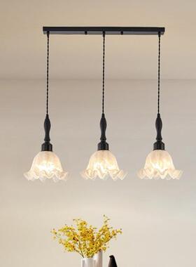 美复YLY古吊风灯中古田园铃兰花朵客厅灯黑色主围卧室灯餐厅氛灯