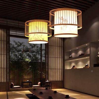 中式手工竹编吊东南餐厅灯茶楼榻榻亚米竹128艺灯客栈农家乐宿民