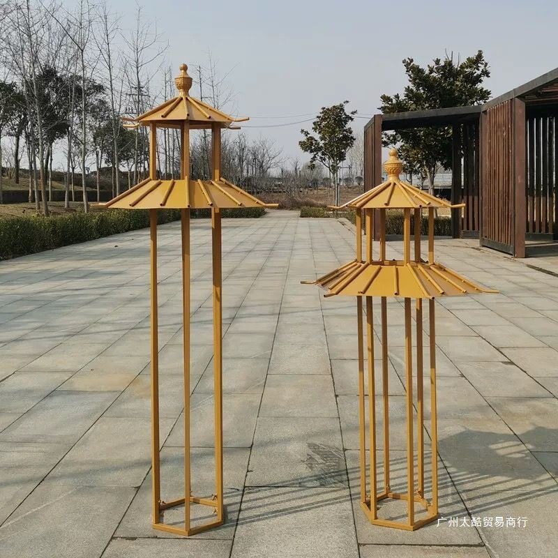 新款婚庆道具中式六角喜亭凉亭小屋路引婚礼布置舞台摆件迎宾装饰