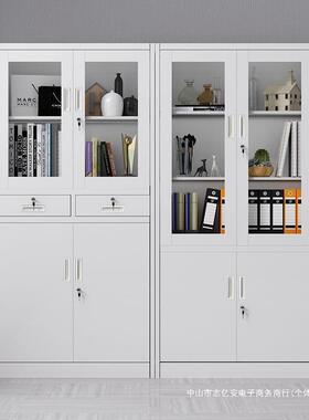 钢制办公文件柜铁书柜子档案资室料柜LEK财务凭证带锁皮更衣柜储