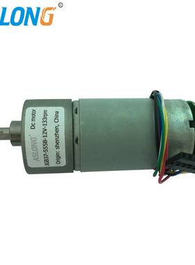 JGB37-555B霍尔编码器直流减速电机电压12V转速640rpm400rpm200