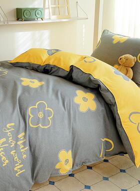 纯学HTM1生宿舍床上三件套0x909棉全棉单人0.9m寝室被套床单床笠