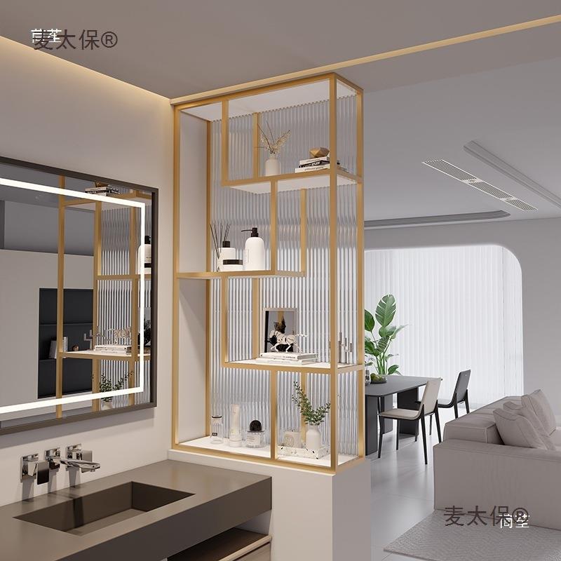 置玻璃卫生半墙屏风隔断柜现代简约玄关间客干区厅洗漱台隔断柜01