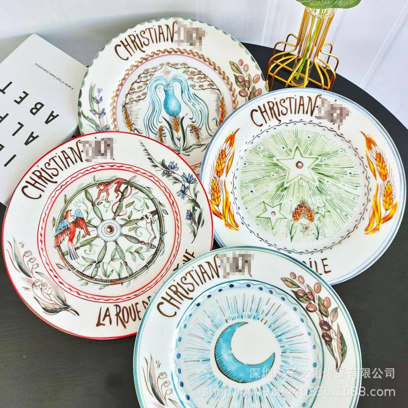迪家创意陶瓷牛排盘子套装组合家风手绘西70939盘餐用星星系列盘