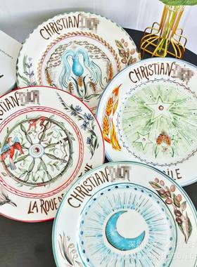 迪家创意陶瓷牛排盘子套装组合家风手绘西70939盘餐用星星系列盘